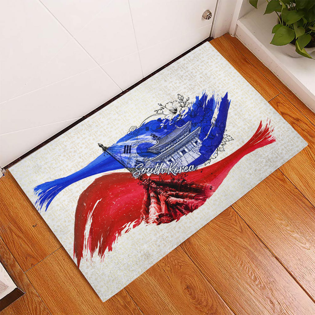 South Korea Flag Day Rubber Doormat Patriotic Cultural Landmarks Map
