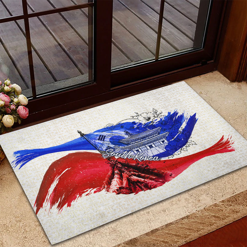 South Korea Flag Day Rubber Doormat Patriotic Cultural Landmarks Map