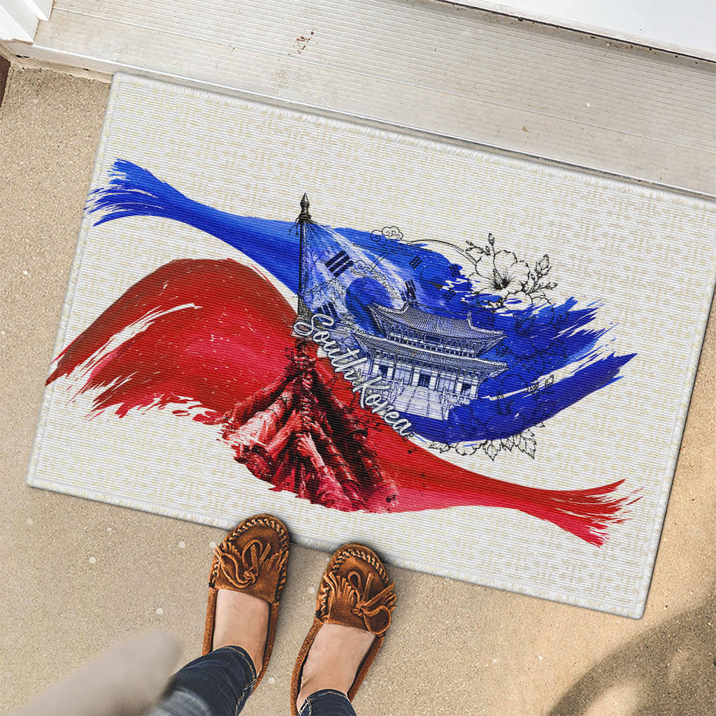South Korea Flag Day Rubber Doormat Patriotic Cultural Landmarks Map