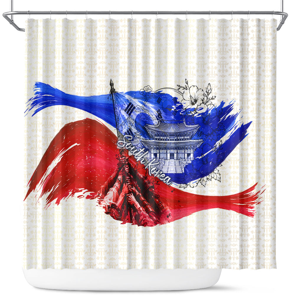 South Korea Flag Day Shower Curtain Patriotic Cultural Landmarks Map
