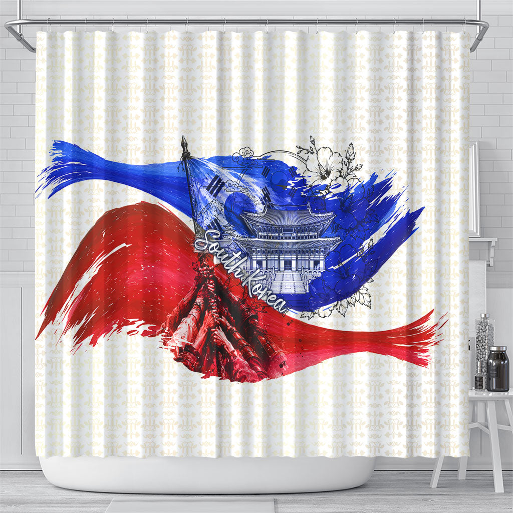 South Korea Flag Day Shower Curtain Patriotic Cultural Landmarks Map