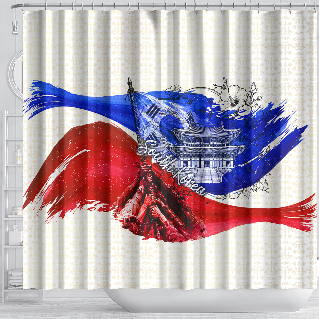 South Korea Flag Day Shower Curtain Patriotic Cultural Landmarks Map