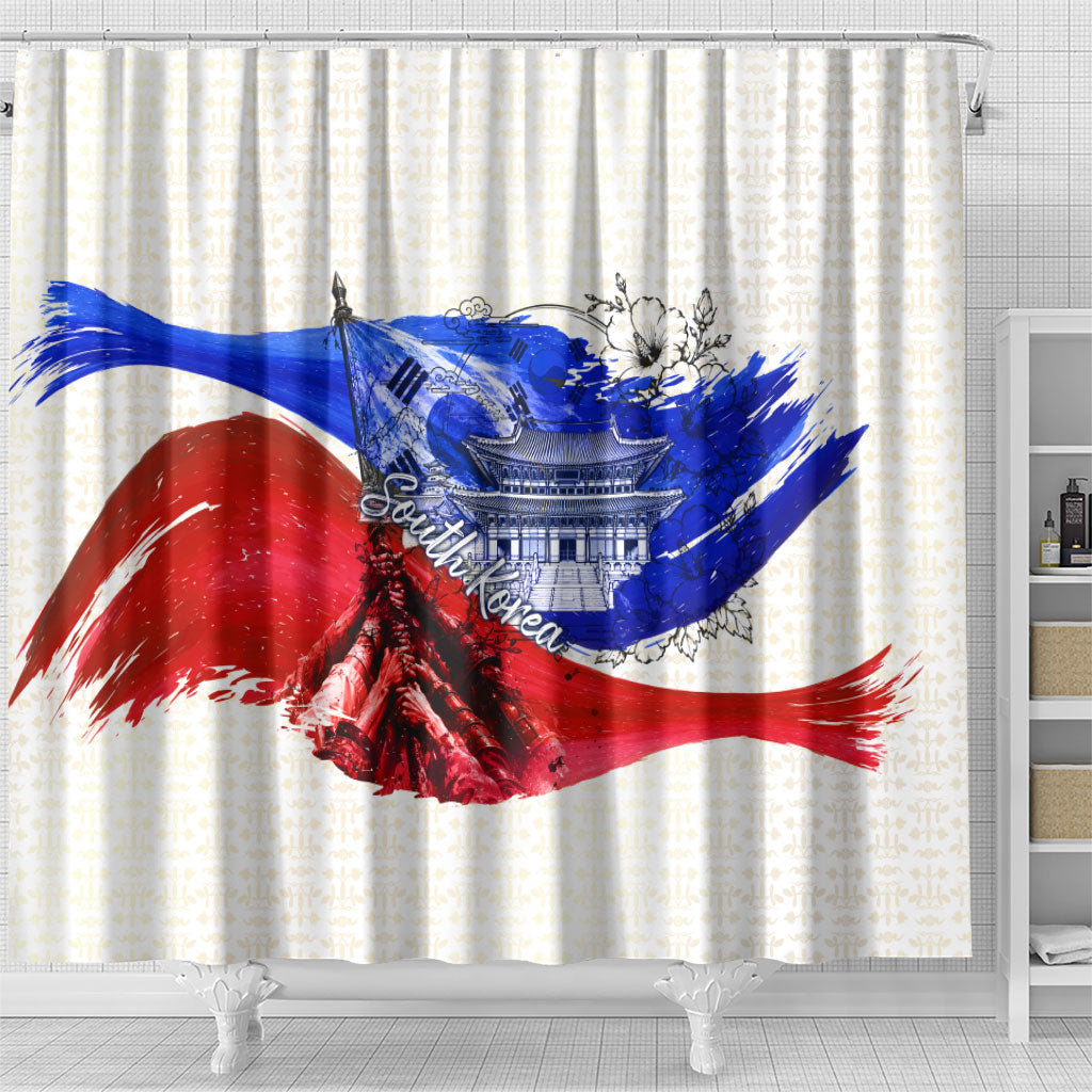 South Korea Flag Day Shower Curtain Patriotic Cultural Landmarks Map