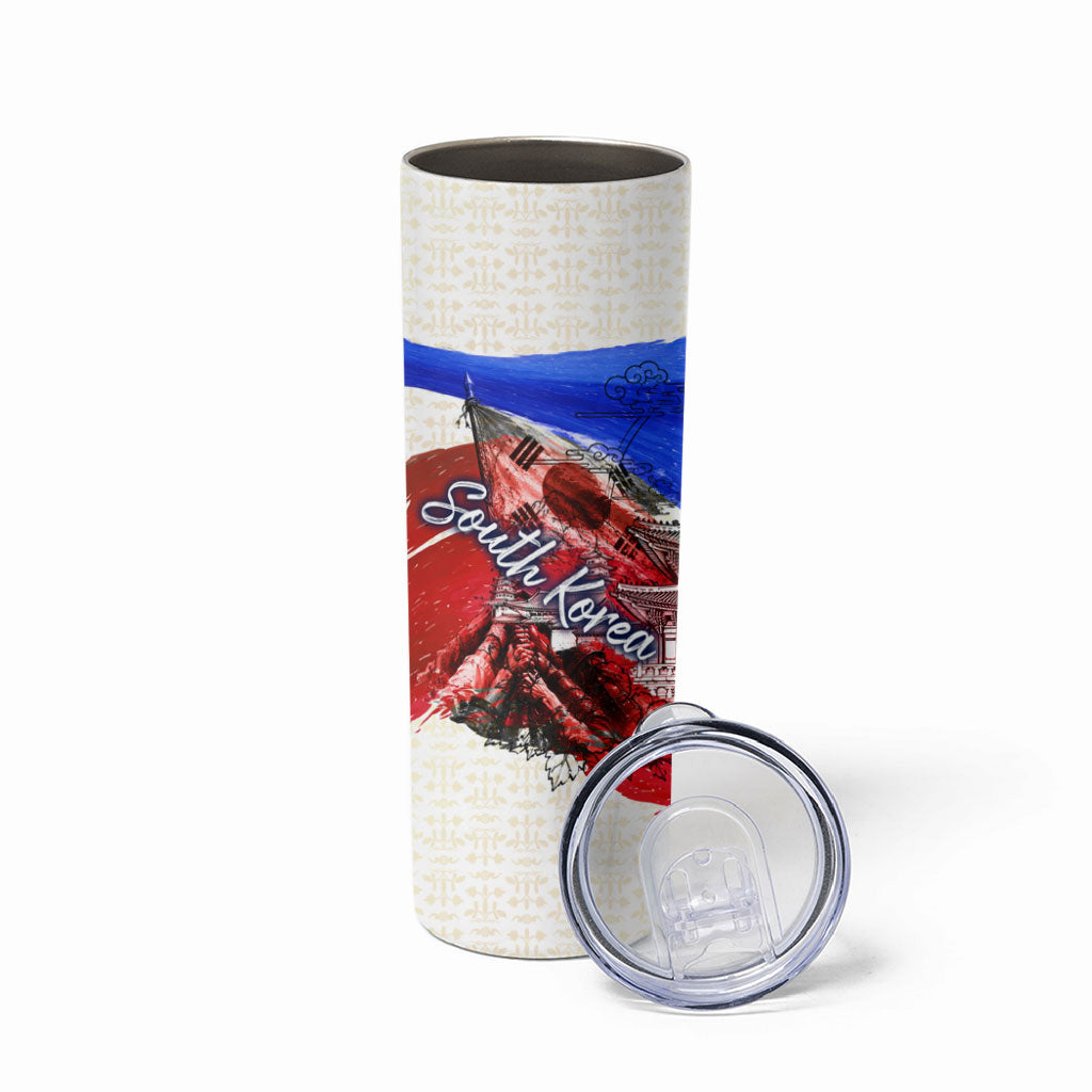 South Korea Flag Day Skinny Tumbler Patriotic Cultural Landmarks Map