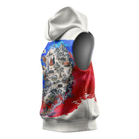 South Korea Flag Day Sleeveless Hoodie Patriotic Cultural Landmarks Map