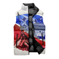 South Korea Flag Day Sleeveless Puffer Jacket Patriotic Cultural Landmarks Map