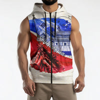 South Korea Flag Day Sleeveless Zip Hoodie Patriotic Cultural Landmarks Map