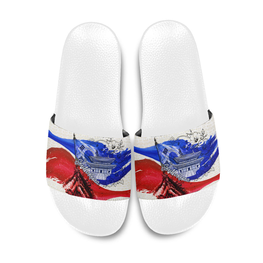 South Korea Flag Day Slide Sandals Patriotic Cultural Landmarks Map