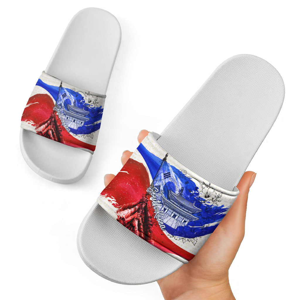 South Korea Flag Day Slide Sandals Patriotic Cultural Landmarks Map