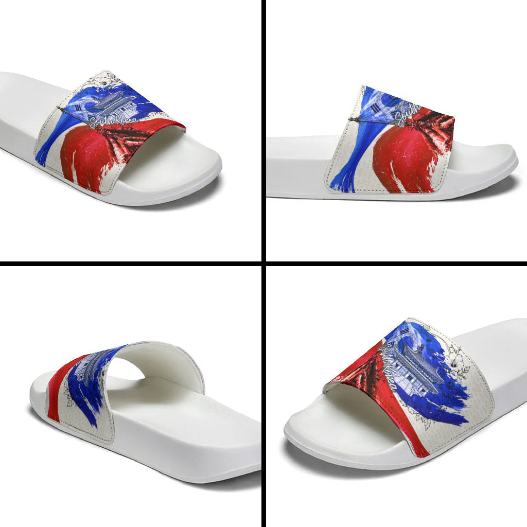South Korea Flag Day Slide Sandals Patriotic Cultural Landmarks Map