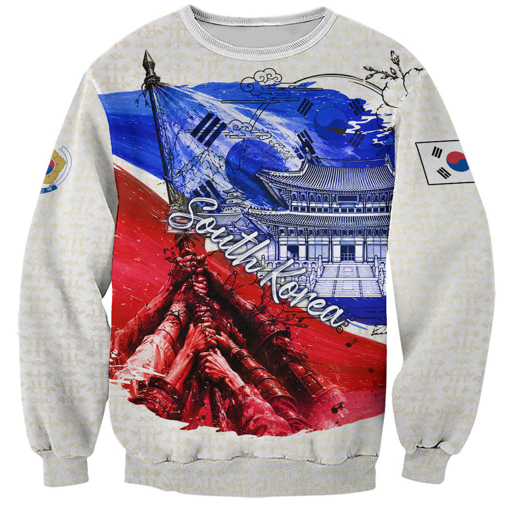 South Korea Flag Day Sweatshirt Patriotic Cultural Landmarks Map