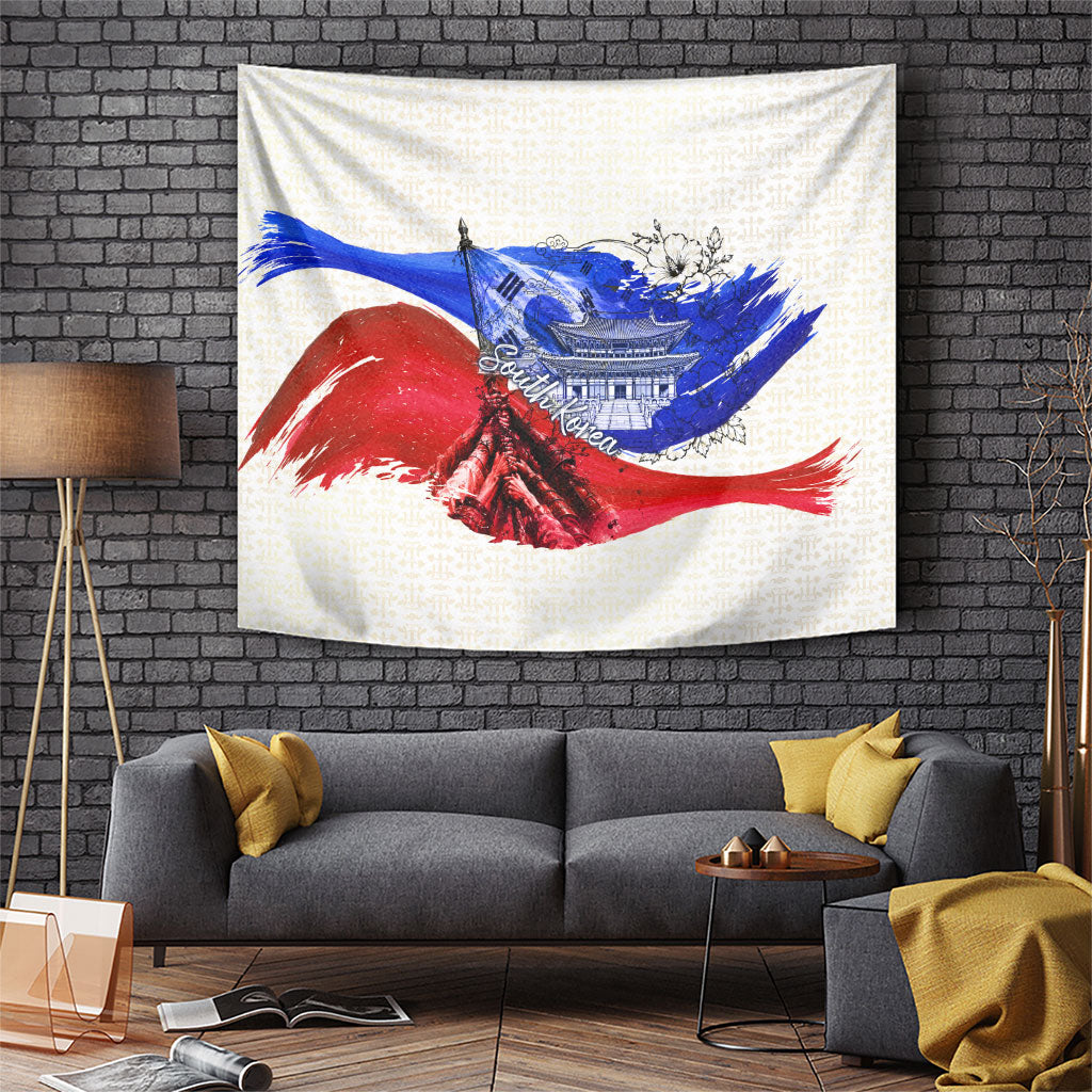 South Korea Flag Day Tapestry Patriotic Cultural Landmarks Map