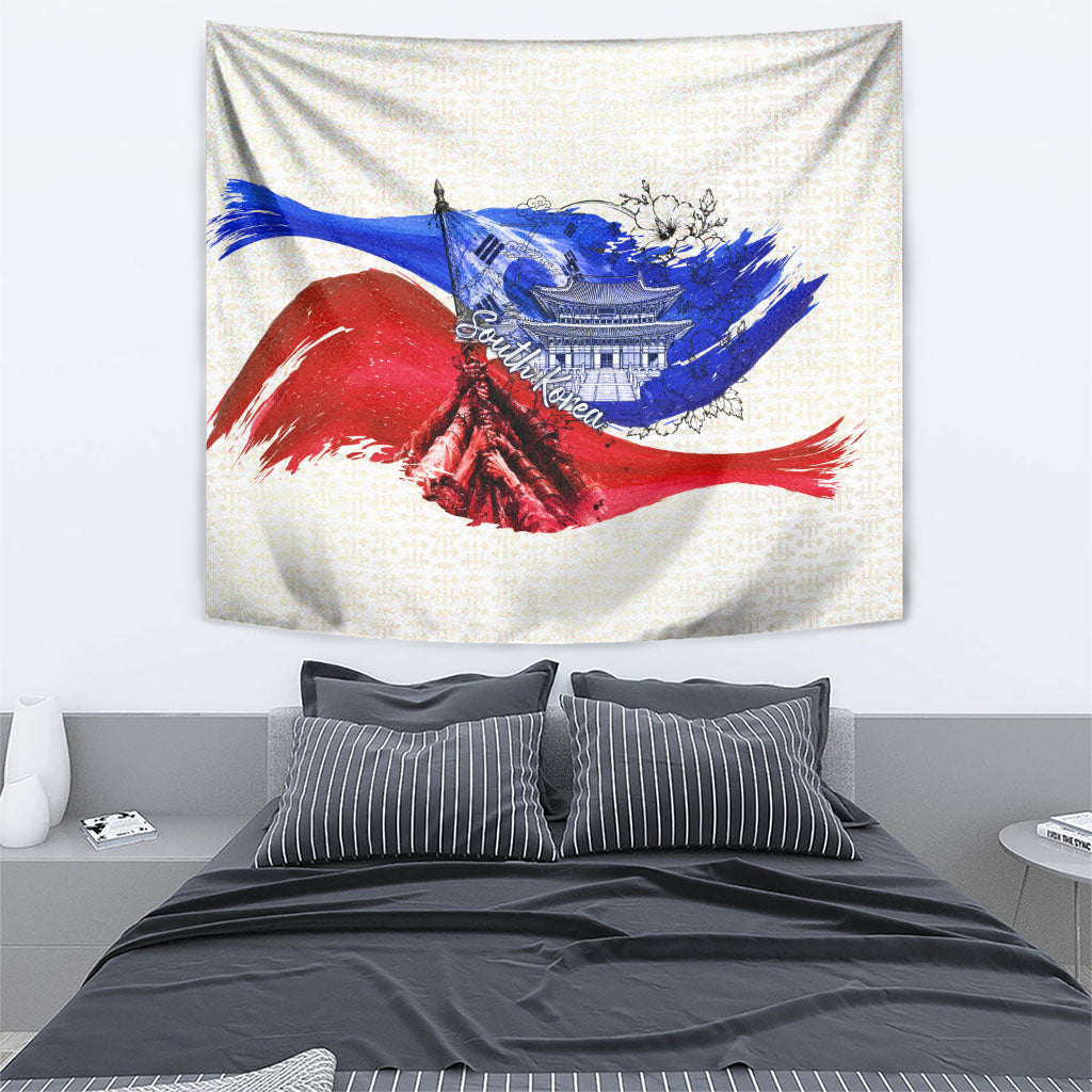 South Korea Flag Day Tapestry Patriotic Cultural Landmarks Map