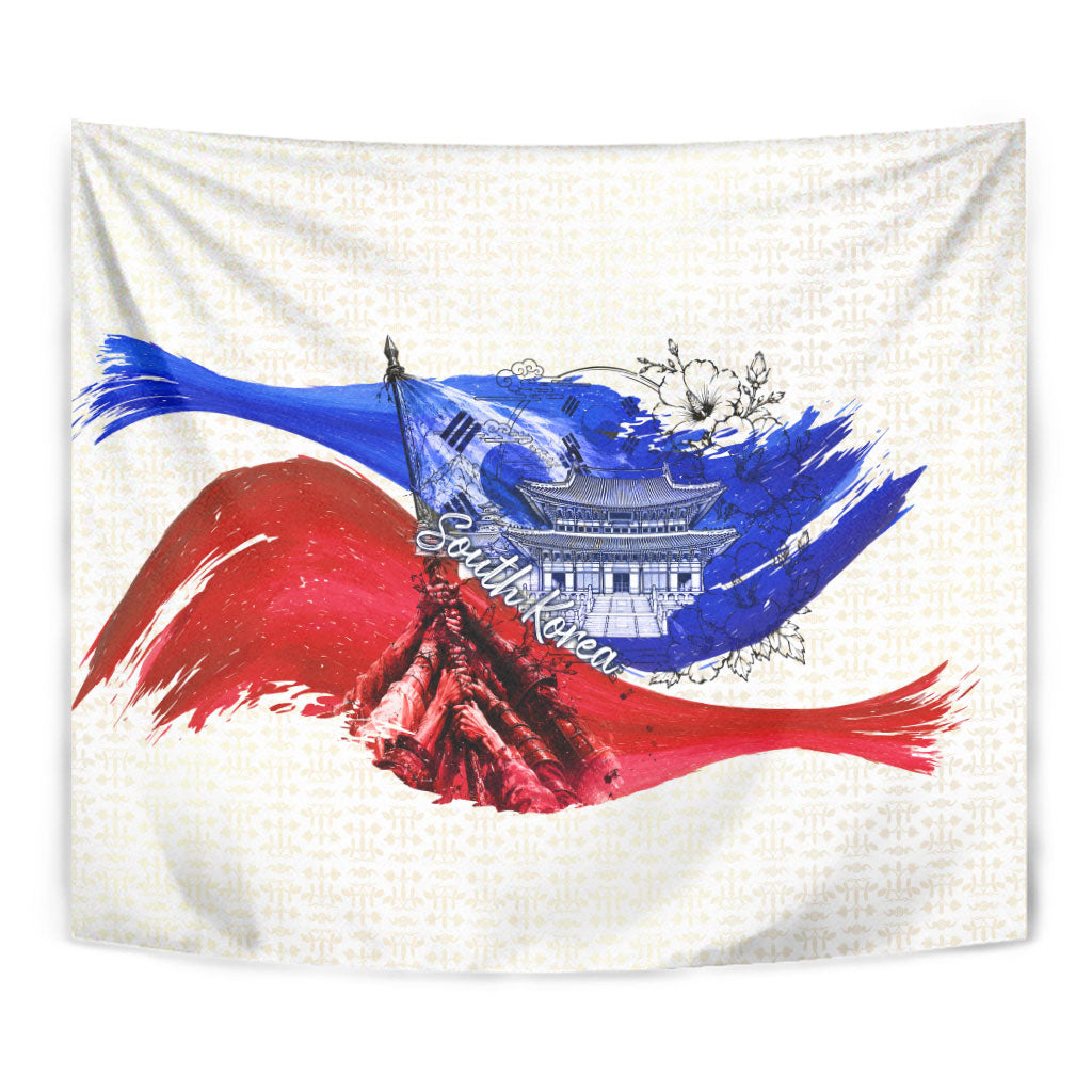 South Korea Flag Day Tapestry Patriotic Cultural Landmarks Map