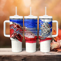 South Korea Flag Day Tumbler With Handle Patriotic Cultural Landmarks Map