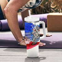 South Korea Flag Day Tumbler With Handle Patriotic Cultural Landmarks Map