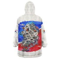South Korea Flag Day Wearable Blanket Hoodie Patriotic Cultural Landmarks Map