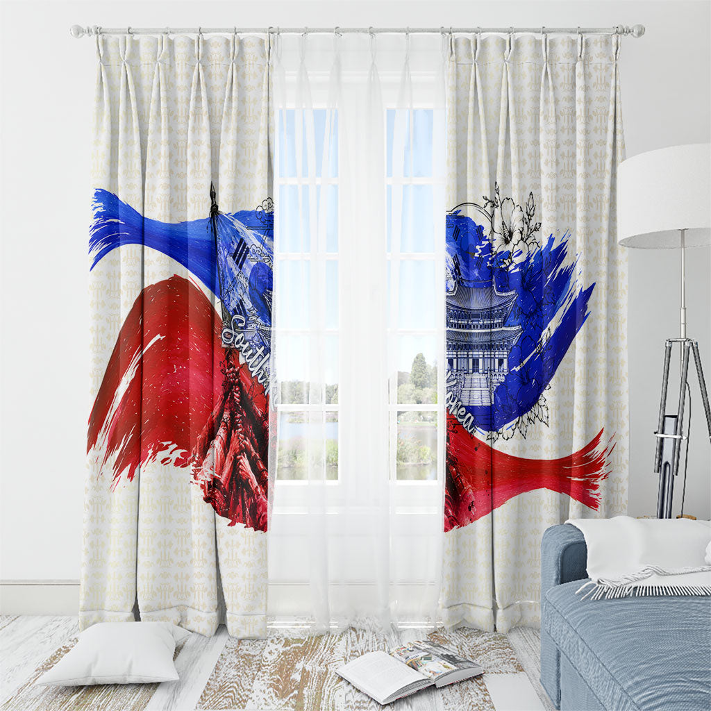 South Korea Flag Day Window Curtain Patriotic Cultural Landmarks Map