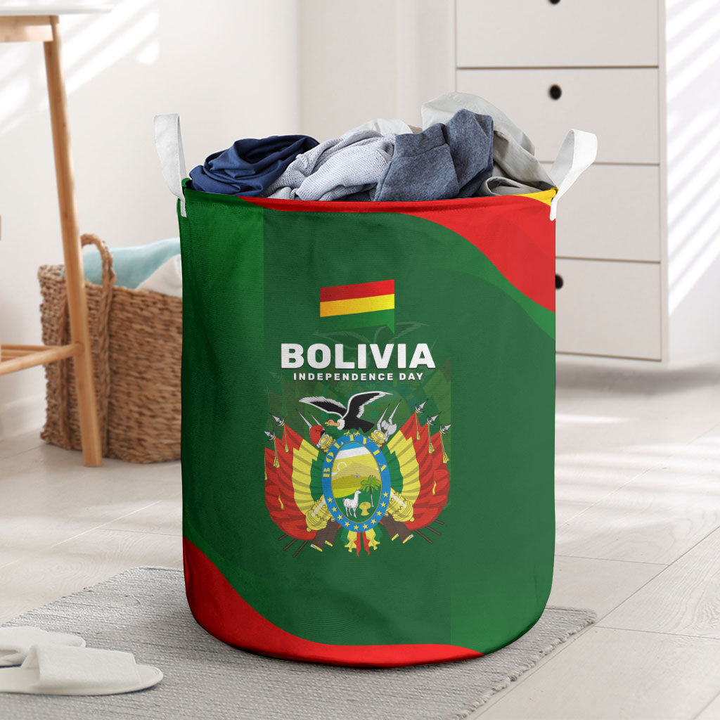 Bolivia Independence Day Laundry Basket Coat Of Arms Libre Y Soberana Heritage Art Broken Chains