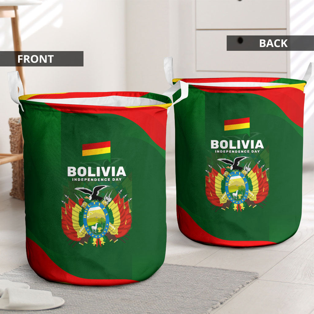 Bolivia Independence Day Laundry Basket Coat Of Arms Libre Y Soberana Heritage Art Broken Chains