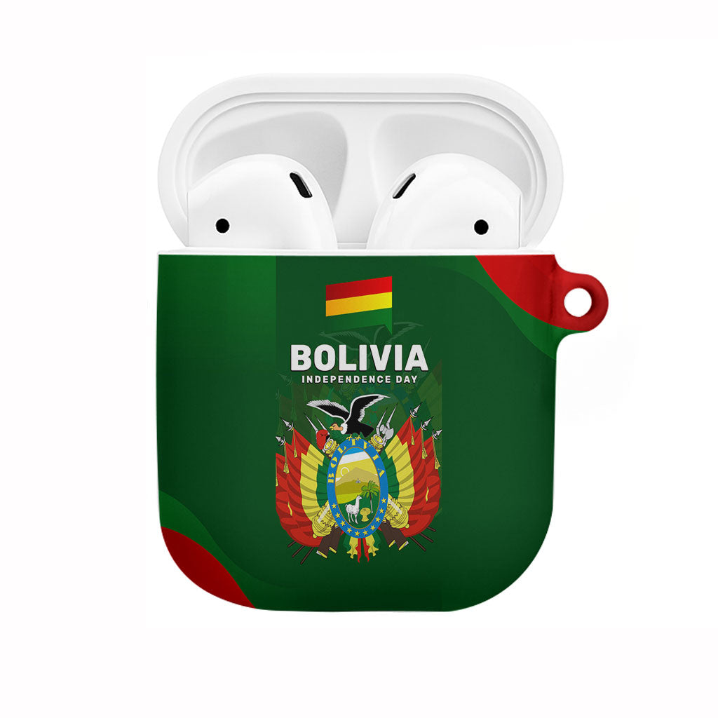Bolivia Independence Day AirPods Case Coat Of Arms Libre Y Soberana Heritage Art Broken Chains