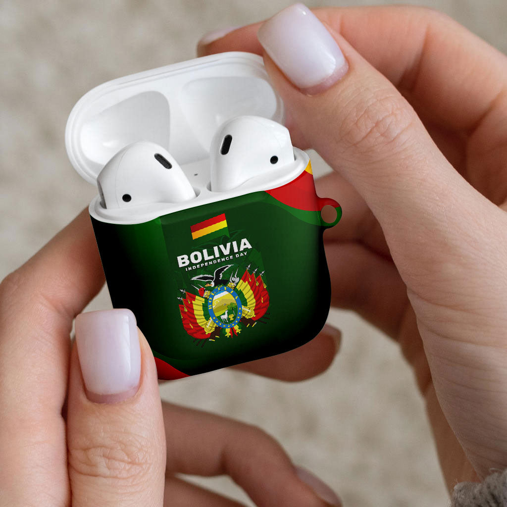 Bolivia Independence Day AirPods Case Coat Of Arms Libre Y Soberana Heritage Art Broken Chains