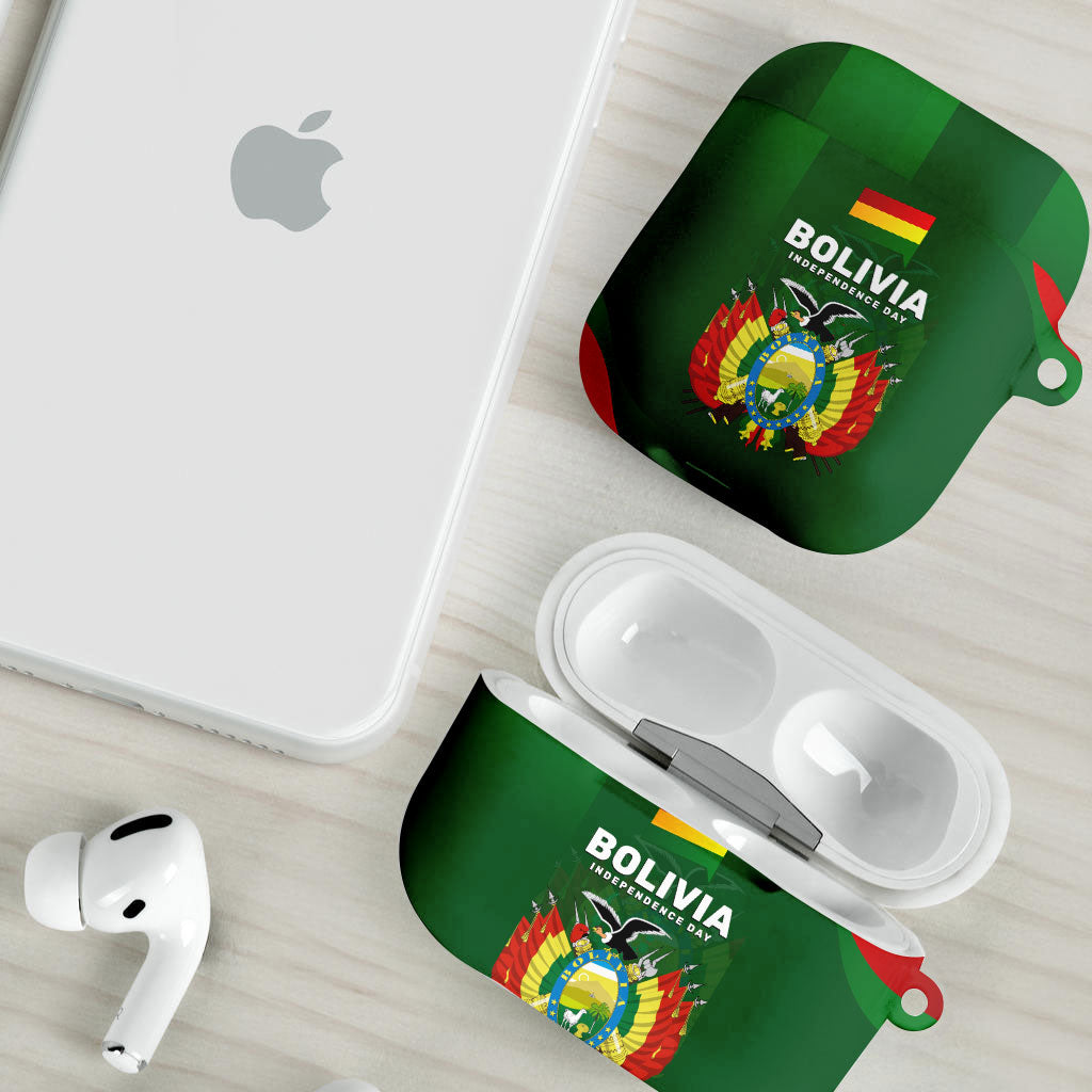 Bolivia Independence Day AirPods Case Coat Of Arms Libre Y Soberana Heritage Art Broken Chains