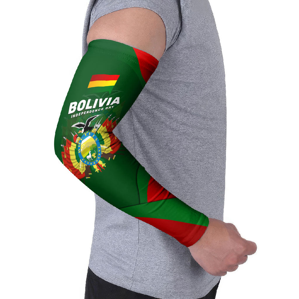 Bolivia Independence Day Arm Sleeves Coat Of Arms Libre Y Soberana Heritage Art Broken Chains