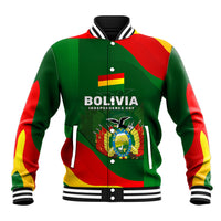 Bolivia Independence Day Baseball Jacket Coat Of Arms Libre Y Soberana Heritage Art Broken Chains
