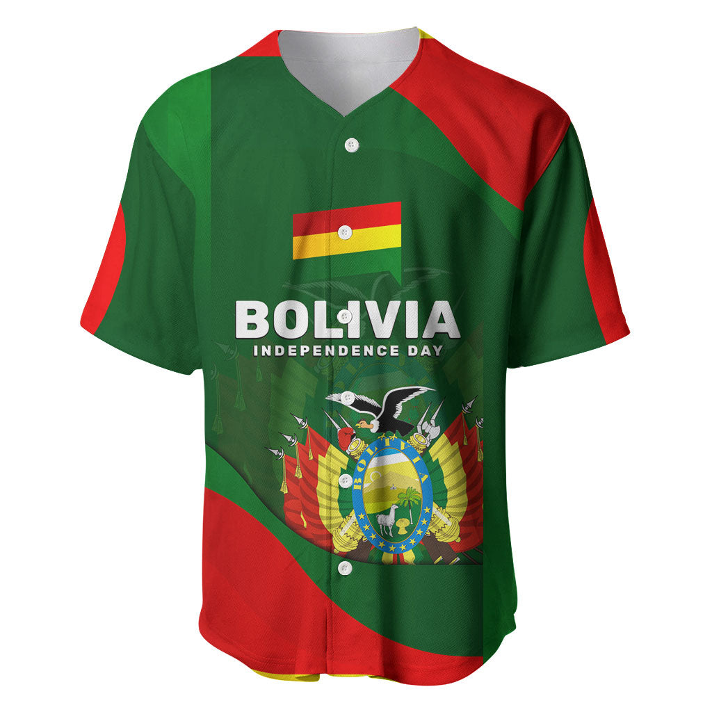 Bolivia Independence Day Baseball Jersey Coat Of Arms Libre Y Soberana Heritage Art Broken Chains