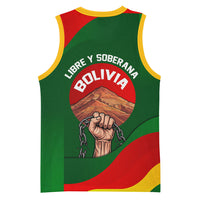 Bolivia Independence Day Basketball Jersey Coat Of Arms Libre Y Soberana Heritage Art Broken Chains