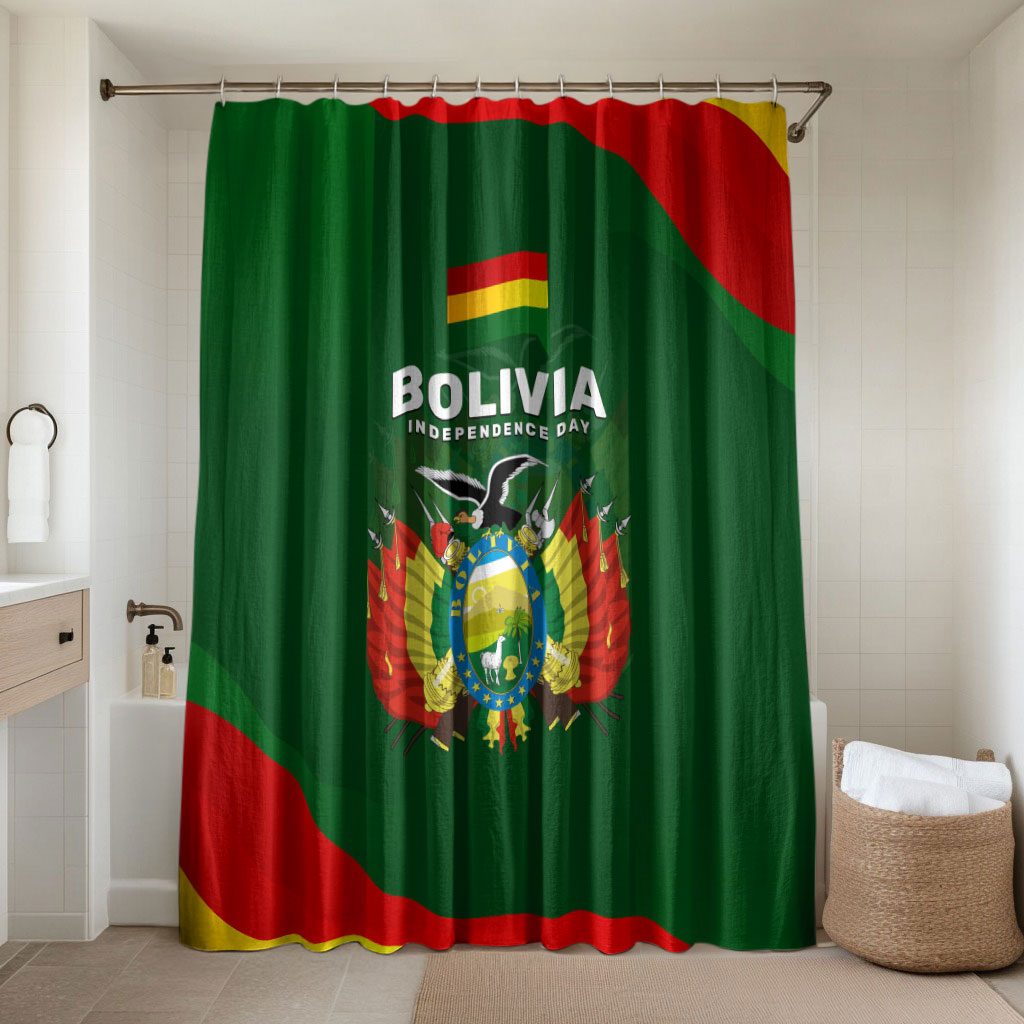 Bolivia Independence Day Bathroom Set Coat Of Arms Libre Y Soberana Heritage Art Broken Chains