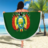 Bolivia Independence Day Beach Blanket Coat Of Arms Libre Y Soberana Heritage Art Broken Chains