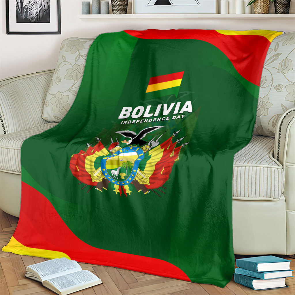 Bolivia Independence Day Blanket Coat Of Arms Libre Y Soberana Heritage Art Broken Chains