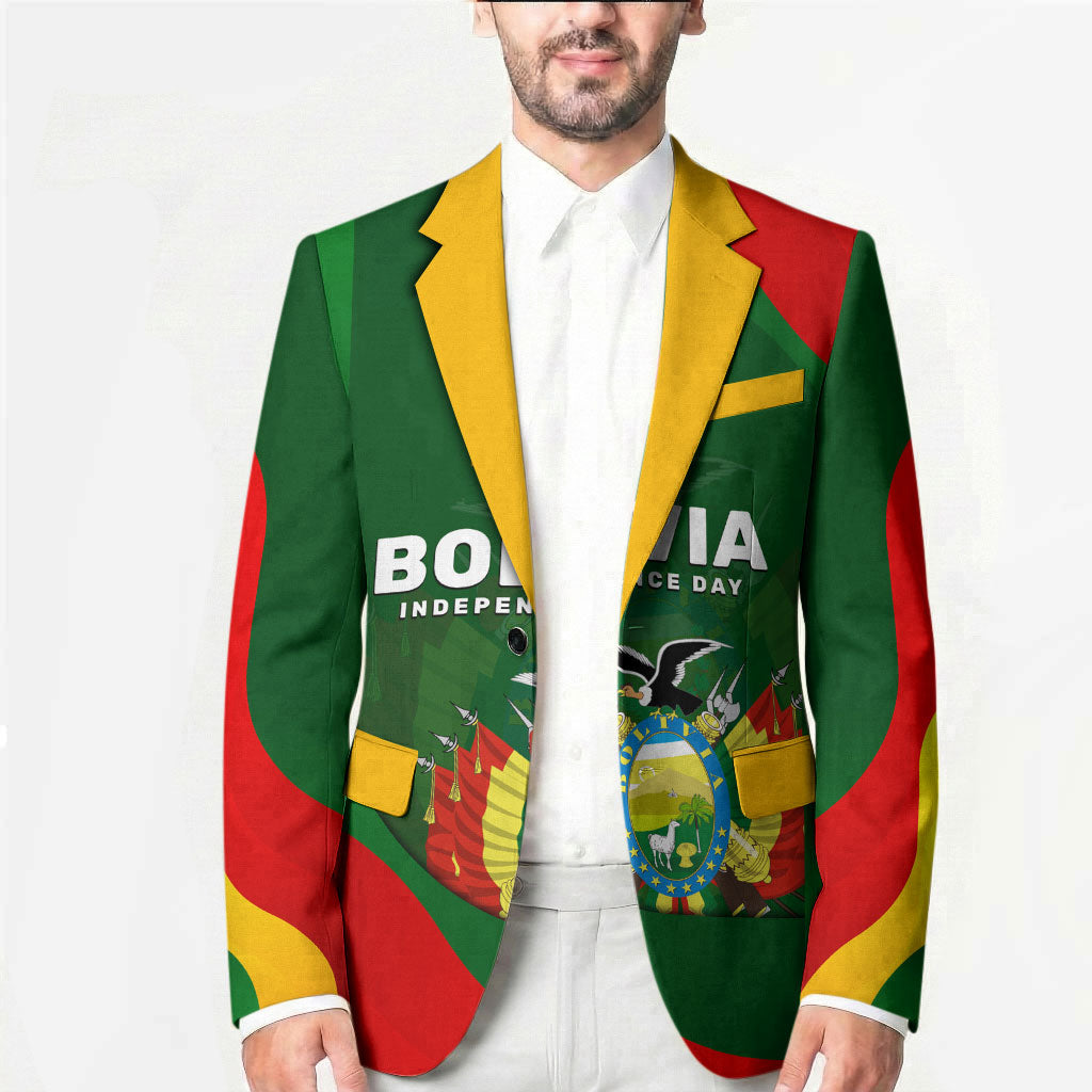 Bolivia Independence Day Blazer Coat Of Arms Libre Y Soberana Heritage Art Broken Chains
