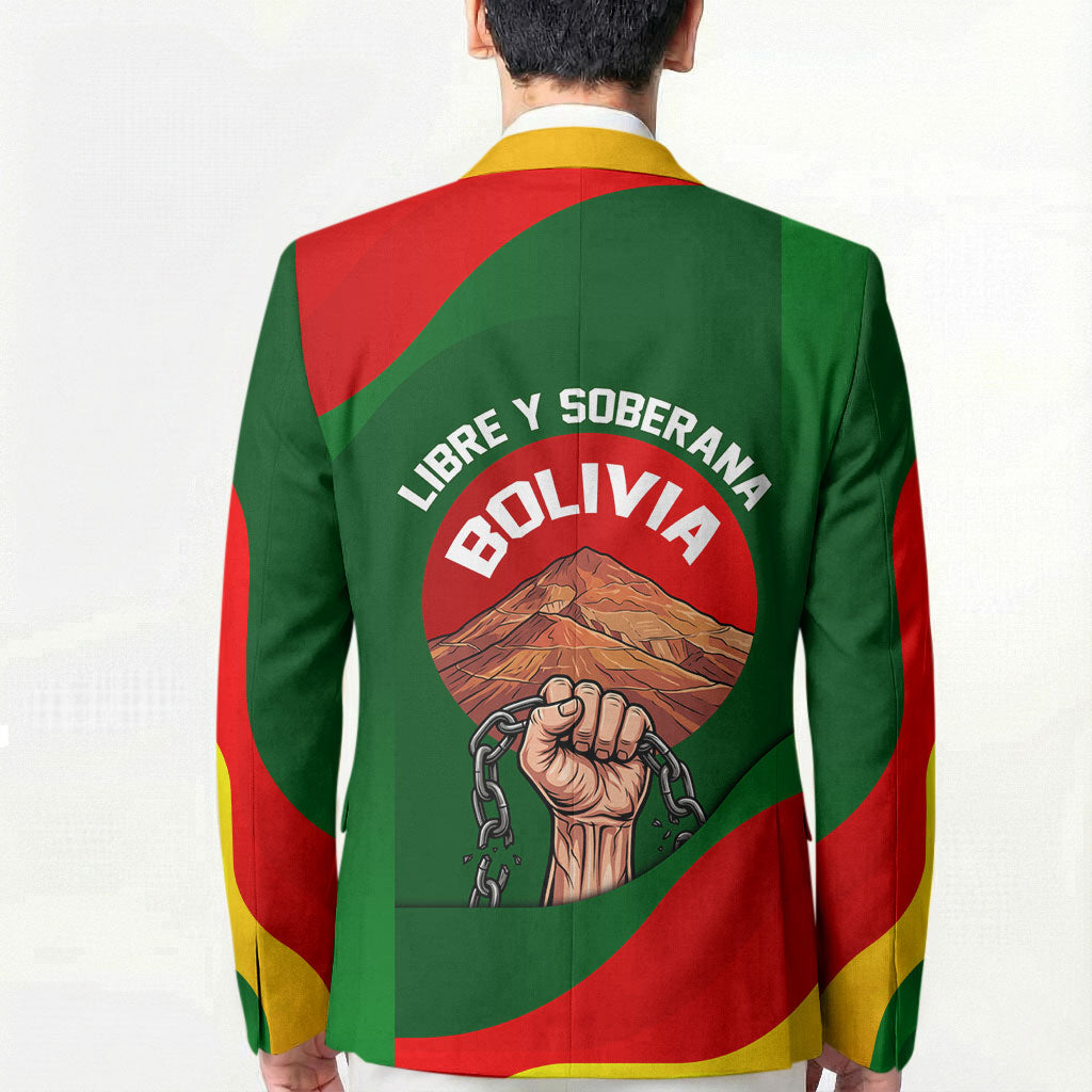 Bolivia Independence Day Blazer Coat Of Arms Libre Y Soberana Heritage Art Broken Chains