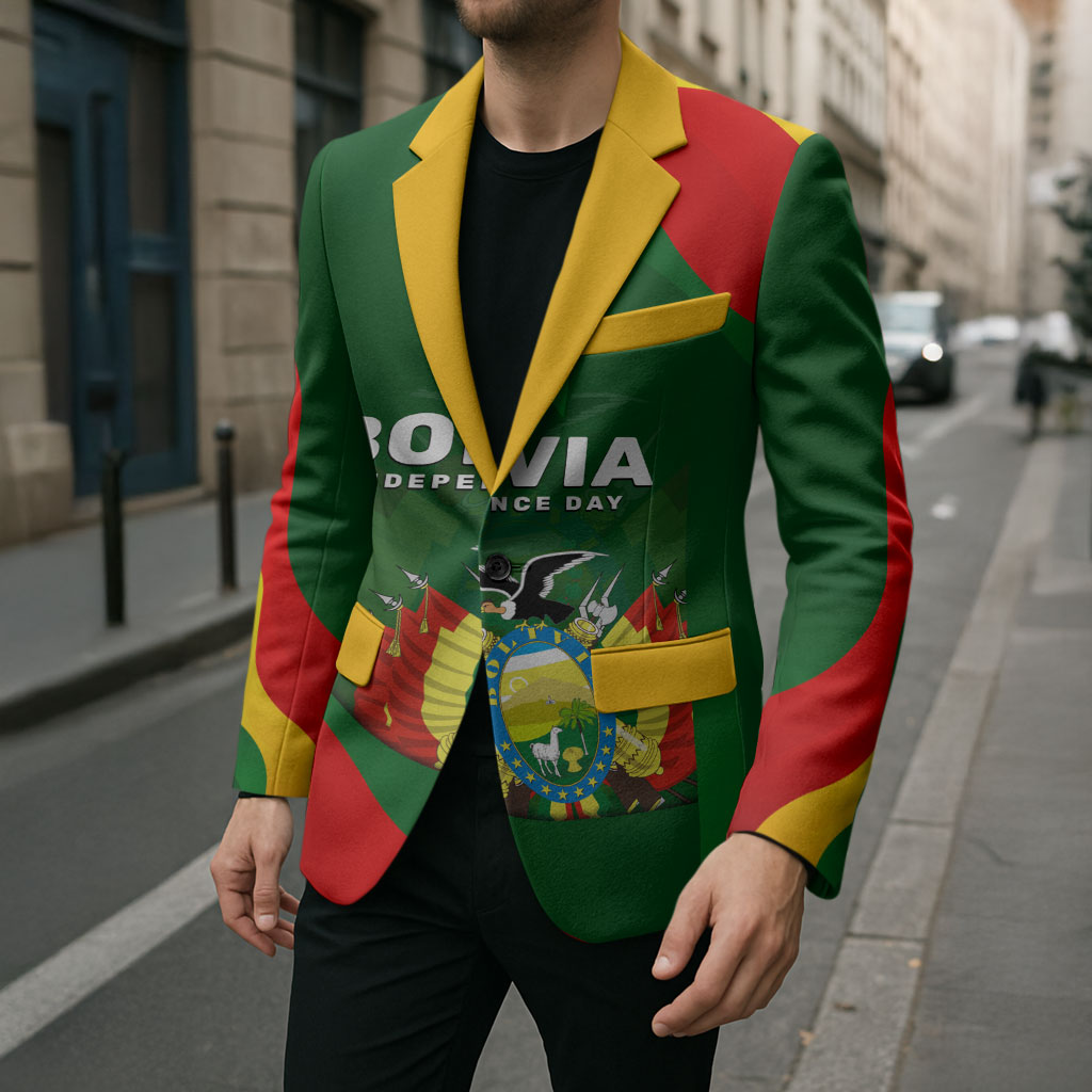 Bolivia Independence Day Blazer Coat Of Arms Libre Y Soberana Heritage Art Broken Chains