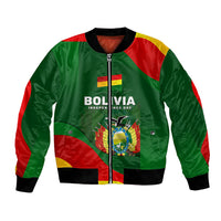Bolivia Independence Day Bomber Jacket Coat Of Arms Libre Y Soberana Heritage Art Broken Chains