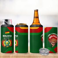Bolivia Independence Day 4 in 1 Can Cooler Tumbler Coat Of Arms Libre Y Soberana Heritage Art Broken Chains