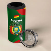 Bolivia Independence Day 4 in 1 Can Cooler Tumbler Coat Of Arms Libre Y Soberana Heritage Art Broken Chains