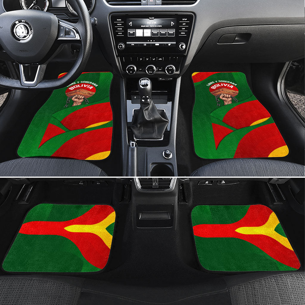 Bolivia Independence Day Car Mats Coat Of Arms Libre Y Soberana Heritage Art Broken Chains