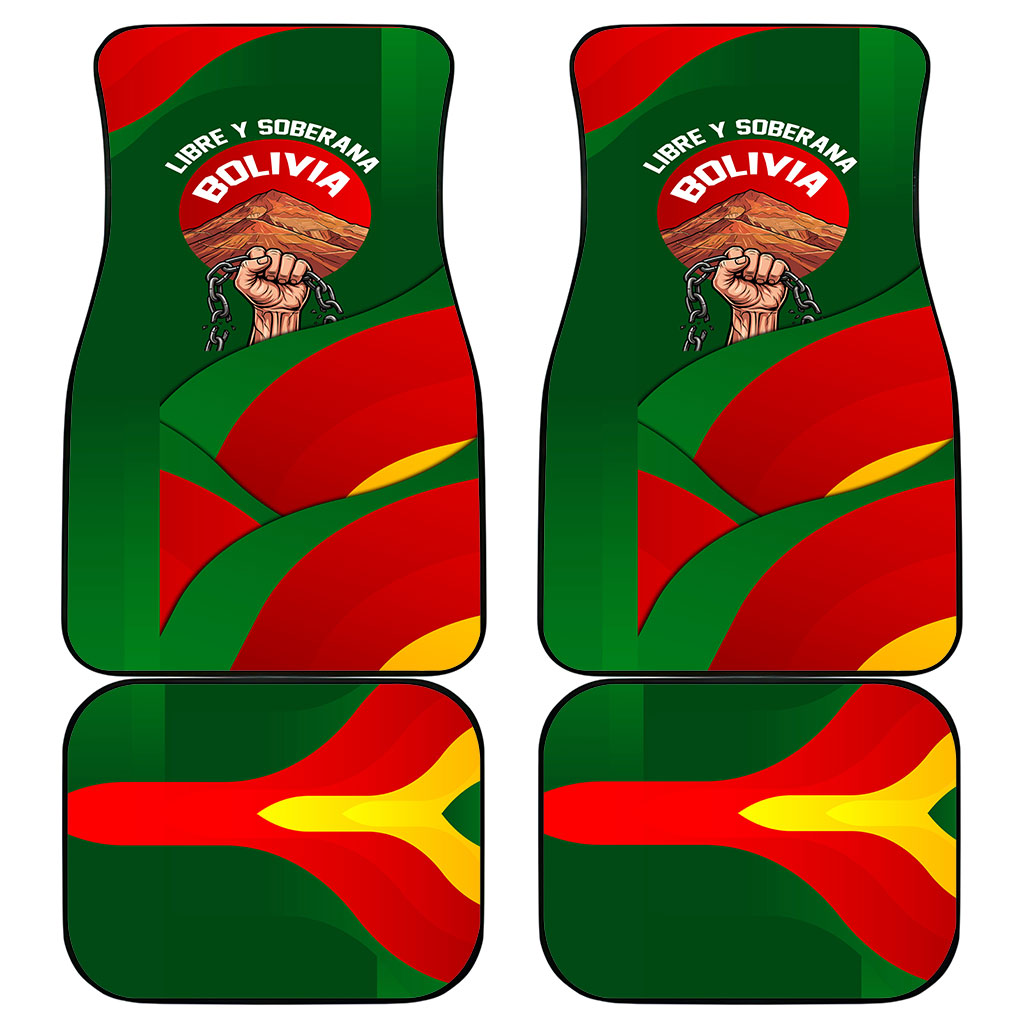 Bolivia Independence Day Car Mats Coat Of Arms Libre Y Soberana Heritage Art Broken Chains