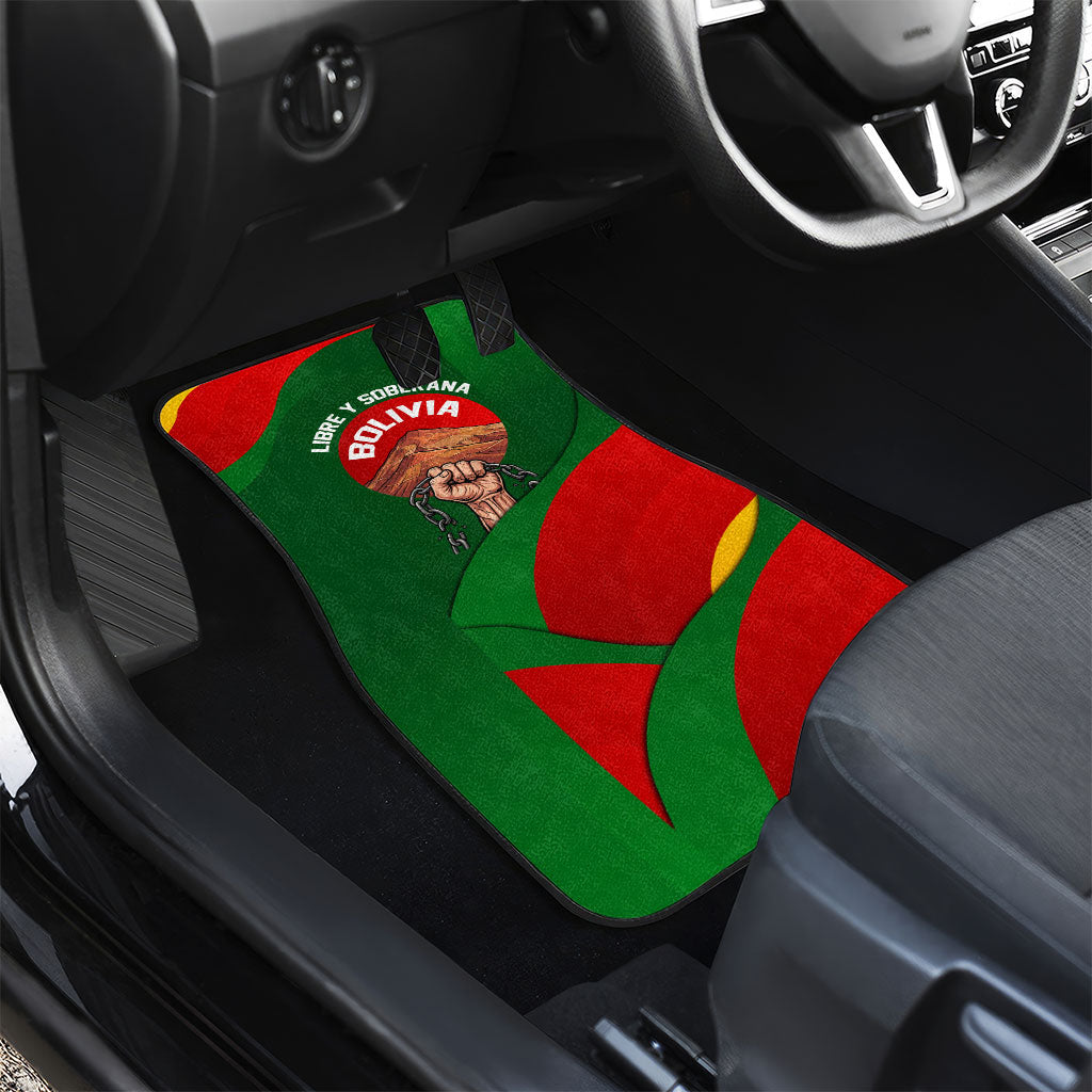 Bolivia Independence Day Car Mats Coat Of Arms Libre Y Soberana Heritage Art Broken Chains