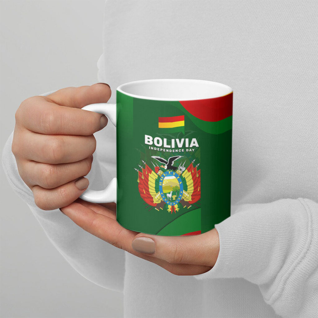 Bolivia Independence Day Ceramic Mug Coat Of Arms Libre Y Soberana Heritage Art Broken Chains