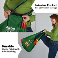 Bolivia Independence Day Grocery Bag Coat Of Arms Libre Y Soberana Heritage Art Broken Chains