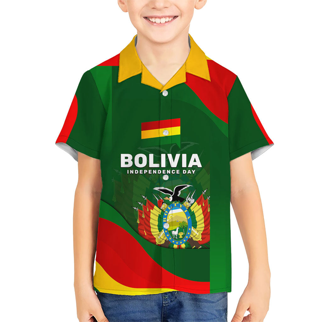 Bolivia Independence Day Hawaiian Shirt Coat Of Arms Libre Y Soberana Heritage Art Broken Chains