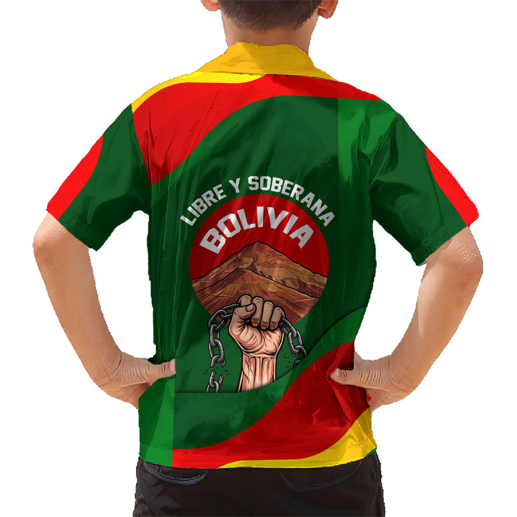 Bolivia Independence Day Hawaiian Shirt Coat Of Arms Libre Y Soberana Heritage Art Broken Chains