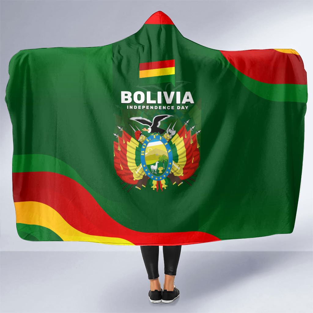 Bolivia Independence Day Hooded Blanket Coat Of Arms Libre Y Soberana Heritage Art Broken Chains