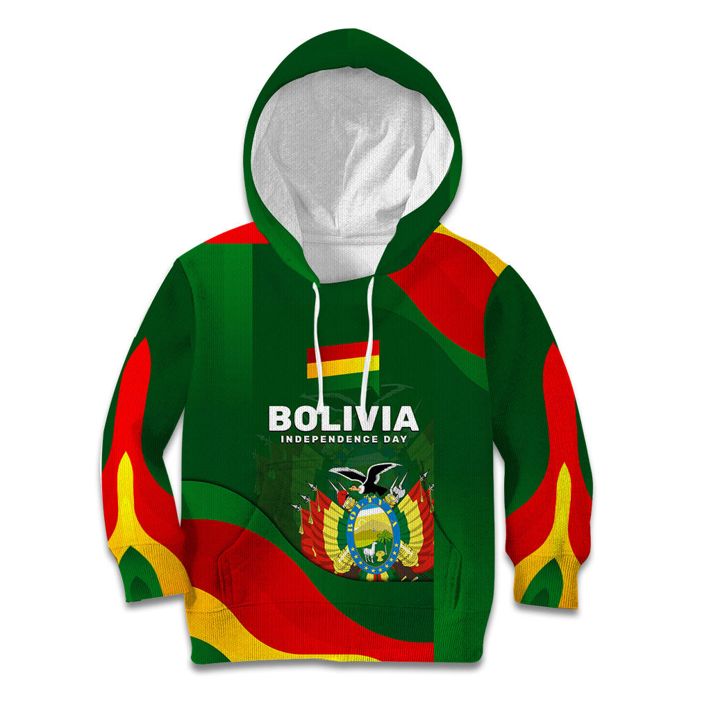 Bolivia Independence Day Kid Hoodie Coat Of Arms Libre Y Soberana Heritage Art Broken Chains