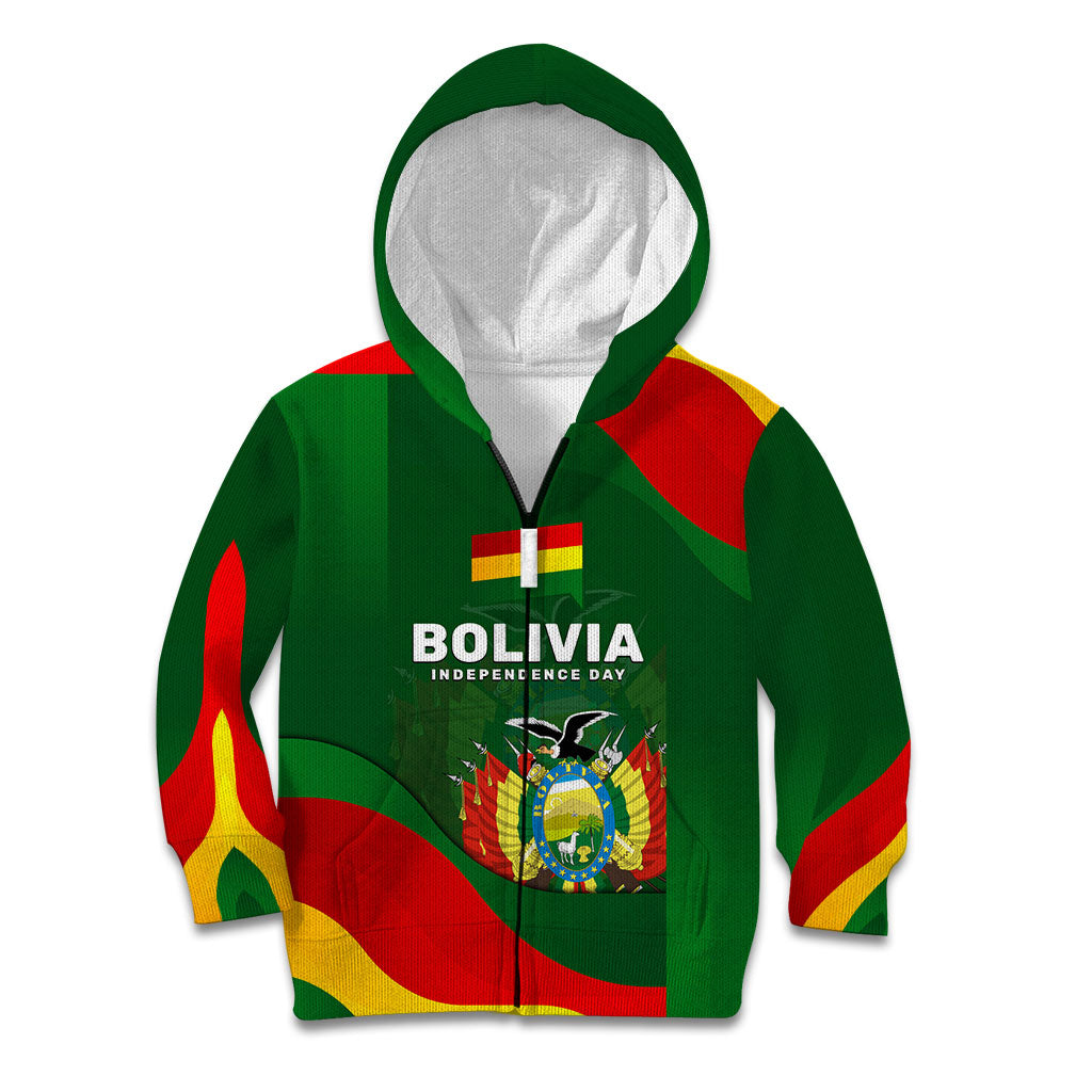 Bolivia Independence Day Kid Hoodie Coat Of Arms Libre Y Soberana Heritage Art Broken Chains